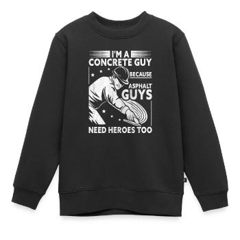 KW1 Constructeurs de béton - Sweat Premium enfant bio - noir - Devant - AI Model Kid Female (0cm)