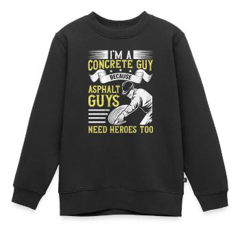 KW1 Constructeurs de béton - Sweat Premium enfant bio - noir - Devant - AI Model Kid Female (0cm)