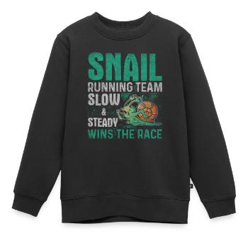 Équipe de course d’escargot Drôle de coureur d’escargot - Sweat Premium enfant bio - noir - Devant - AI Model Kid Female (0cm)