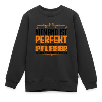 PFLEGER - Leben - Kinder Premium Organic Sweatshirt - Schwarz - Vorne - AI Model Kid Female (0cm)