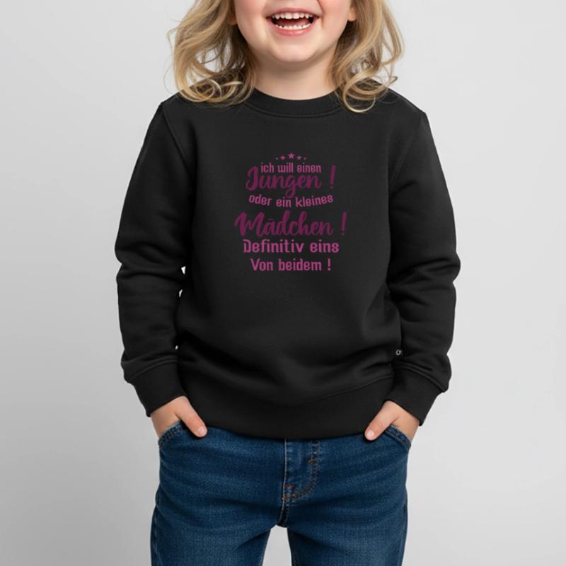 Kleiner Junge | ich will einen jungen oder ein Kinder Premium Organic Sweatshirt