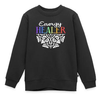 Chakra Holistique Healing Mains Energie Guérisseur Reiki - Sweat Premium enfant bio - noir - Devant - AI Model Kid Female (0cm)