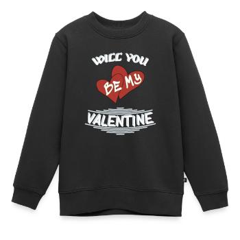 Will you be my valentine - Kinder Premium Organic Sweatshirt - Schwarz - Vorne - AI Model Kid Female (0cm)
