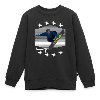 snowboarders, après-ski, fête après, piste - Sweat Premium enfant bio - noir - Devant - AI Model Kid Female (0cm)