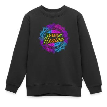 Chakra Guérison Holistique Mains Guérisseur Énergétique Reiki - Sweat Premium enfant bio - noir - Devant - AI Model Kid Female (0cm)