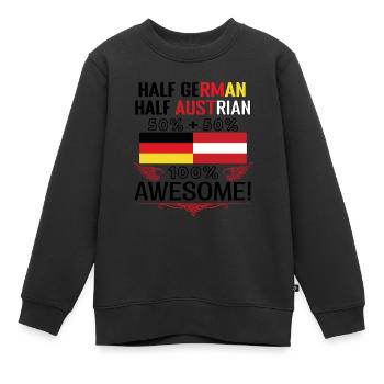 Mi-allemand, mi-autrichien - Sweat Premium enfant bio - noir - Devant - AI Model Kid Female (0cm)