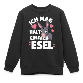 Esel Eselchen Maultier Muli - Kinder Premium Organic Sweatshirt - Schwarz - Vorne - AI Model Kid Female (0cm)