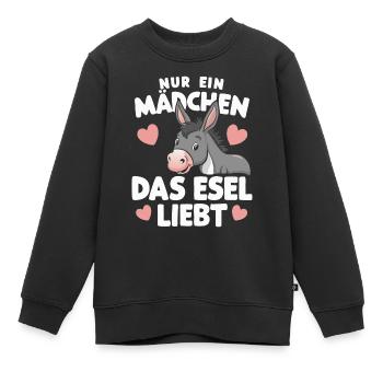 Esel Eselchen Maultier Muli - Kinder Premium Organic Sweatshirt - Schwarz - Vorne - AI Model Kid Female (0cm)