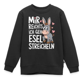 Esel Eselchen Maultier Muli - Kinder Premium Organic Sweatshirt - Schwarz - Vorne - AI Model Kid Female (0cm)