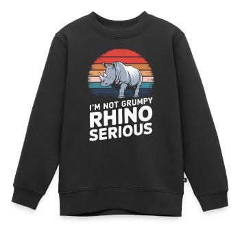 Rhinocéros Rhinocéros - Sweat Premium enfant bio - noir - Devant - AI Model Kid Female (0cm)