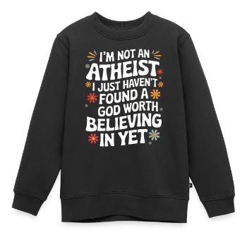 Athéisme, athée, anti-religion, agnostique - Sweat Premium enfant bio - noir - Devant - AI Model Kid Female (0cm)