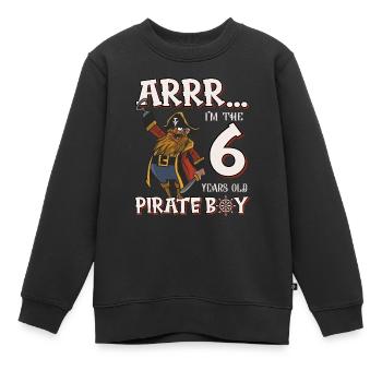 Pirate Boy 6 Jahre alter Pirat 6. Geburtstag - Kinder Premium Organic Sweatshirt - Schwarz - Vorne - AI Model Kid Female (0cm)