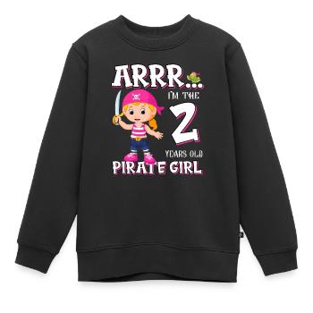 Pirate Boy 2 Jahre alter Pirat 2. Geburtstag - Kinder Premium Organic Sweatshirt - Schwarz - Vorne - AI Model Kid Female (0cm)