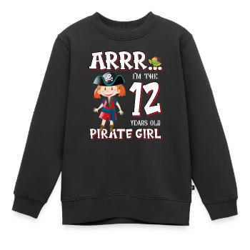Pirate Boy 12 Jahre alter Pirat 12. Geburtstag - Kinder Premium Organic Sweatshirt - Schwarz - Vorne - AI Model Kid Female (0cm)
