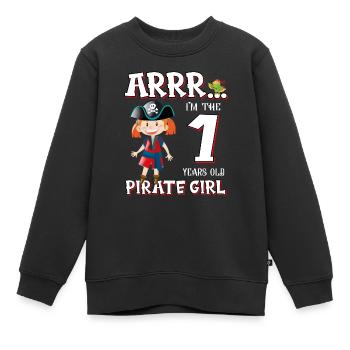 Pirate Boy 1 Jahre alter Pirat 1. Geburtstag - Kinder Premium Organic Sweatshirt - Schwarz - Vorne - AI Model Kid Female (0cm)