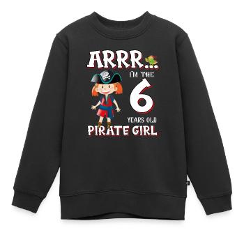 Pirate Boy 6 Jahre alter Pirat 6. Geburtstag - Kinder Premium Organic Sweatshirt - Schwarz - Vorne - AI Model Kid Female (0cm)