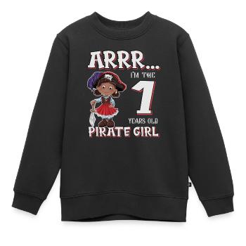 Pirate Boy 1 Jahre alter Pirat 1. Geburtstag - Kinder Premium Organic Sweatshirt - Schwarz - Vorne - AI Model Kid Female (0cm)