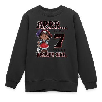 Pirate Boy 7 Jahre alter Pirat 7. Geburtstag - Kinder Premium Organic Sweatshirt - Schwarz - Vorne - AI Model Kid Female (0cm)