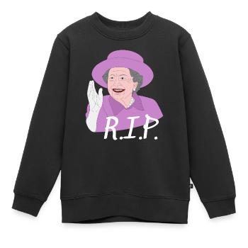 R.I.P. Reine Elizabeth - Sweat Premium enfant bio - noir - Devant - AI Model Kid Female (0cm)