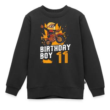 Dirt Bike Motocross 11 Years Old 11th Birthday Boy - Kinder Premium Organic Sweatshirt - Schwarz - Vorne - AI Model Kid Female (0cm)