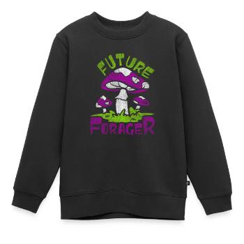 Future Forager Foraging Mushroom Hunting - Kids Premium Organic Sweatshirt - black - Front - AI Model Kid Female (0cm)