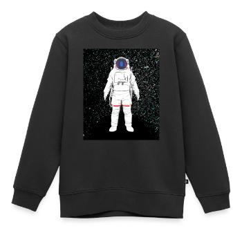 Astronaute dans le cosmos - Sweat Premium enfant bio - noir - Devant - AI Model Kid Female (0cm)
