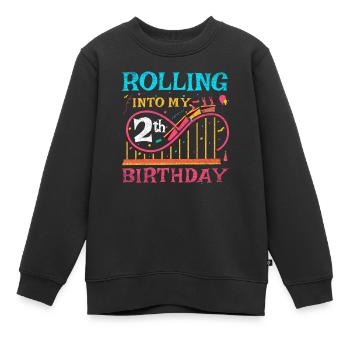 Roller Coaster Kid - Rolling Into My 2nd Birthday - Sweat Premium enfant bio - noir - Devant - AI Model Kid Female (0cm)