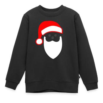 ENTZÜCKENDER MINIMALISTISCHER STILISIERTER WEIHNACHTSMANNKOPF - Kinder Premium Organic Sweatshirt - Schwarz - Vorne - AI Model Kid Female (0cm)