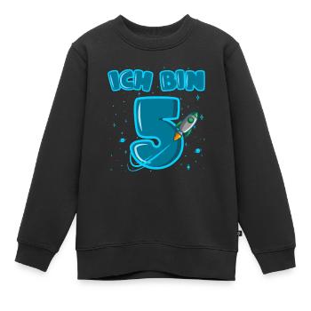5. Geburtstag Rakete Weltraum Jungen 5 Jahre - Kinder Premium Organic Sweatshirt - Schwarz - Vorne - AI Model Kid Female (0cm)