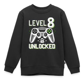 8. Geburtstag Level 8 Gamer Geschenk - Kinder Premium Organic Sweatshirt - Schwarz - Vorne - AI Model Kid Female (0cm)