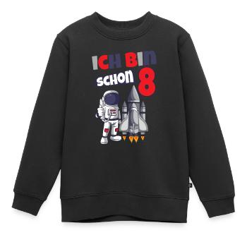 8ème anniversaire astronaute 8 ans de l’espace - Sweat Premium enfant bio - noir - Devant - AI Model Kid Female (0cm)