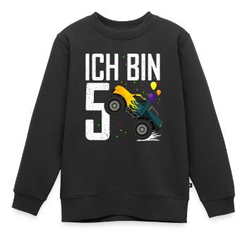 5. Geburtstag Shirt Junge 5 Jahre Monster Truck - Kinder Premium Organic Sweatshirt - Schwarz - Vorne - AI Model Kid Female (0cm)
