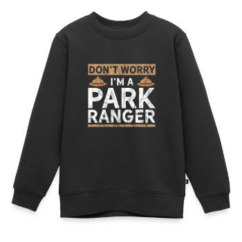 Drôle de garde du parc - Sweat Premium enfant bio - noir - Devant - AI Model Kid Female (0cm)