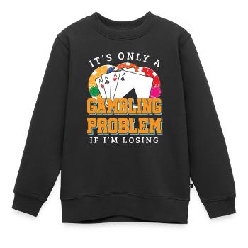 Funny Gambling Casino Gambler - Kids Premium Organic Sweatshirt - black - Front - AI Model Kid Female (0cm)