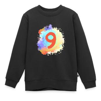 9 nombre de taches - Sweat Premium enfant bio - noir - Devant - AI Model Kid Female (0cm)