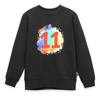 11 nombre de taches - Sweat Premium enfant bio - noir - Devant - AI Model Kid Female (0cm)