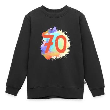 70 Nombre d’objets blob - Sweat Premium enfant bio - noir - Devant - AI Model Kid Female (0cm)