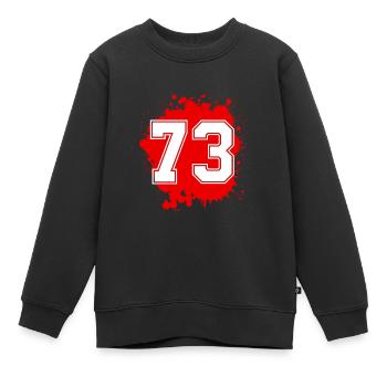 73 nombre de taches - Sweat Premium enfant bio - noir - Devant - AI Model Kid Female (0cm)