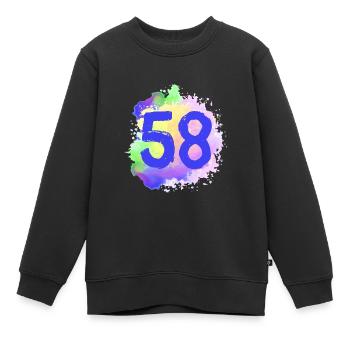58 Nombre d’objets blob - Sweat Premium enfant bio - noir - Devant - AI Model Kid Female (0cm)