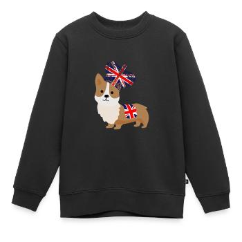 Le Queens Platinum Jubilee Corgi Emoji - Sweat Premium enfant bio - noir - Devant - AI Model Kid Female (0cm)