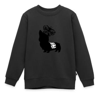 Le Queens Platinum Jubilee Corgi Emoji - Sweat Premium enfant bio - noir - Devant - AI Model Kid Female (0cm)