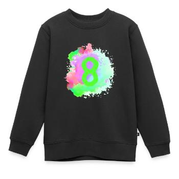8 Nombre d’objets blob - Sweat Premium enfant bio - noir - Devant - AI Model Kid Female (0cm)
