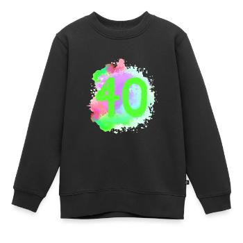 40 Nombre d’objets blob - Sweat Premium enfant bio - noir - Devant - AI Model Kid Female (0cm)