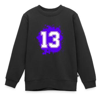 13 Nombre d’objets blob - Sweat Premium enfant bio - noir - Devant - AI Model Kid Female (0cm)