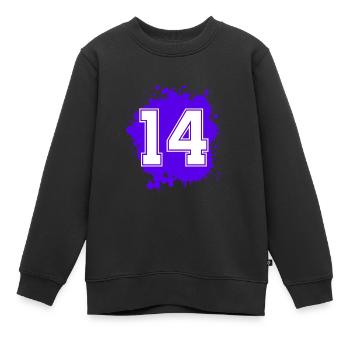 14 Nombre d’objets blob - Sweat Premium enfant bio - noir - Devant - AI Model Kid Female (0cm)