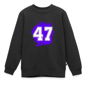 47 Nombre d’objets blob - Sweat Premium enfant bio - noir - Devant - AI Model Kid Female (0cm)