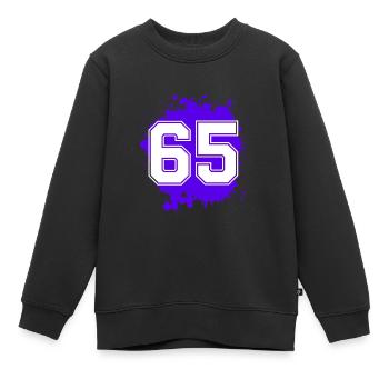 65 Nombre d’objets blob - Sweat Premium enfant bio - noir - Devant - AI Model Kid Female (0cm)