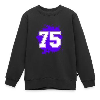 75 Nombre d’objets blob - Sweat Premium enfant bio - noir - Devant - AI Model Kid Female (0cm)