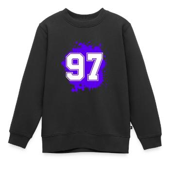 97 Nombre d’objets blob - Sweat Premium enfant bio - noir - Devant - AI Model Kid Female (0cm)