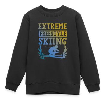 Ski acrobatique - Sweat Premium enfant bio - noir - Devant - AI Model Kid Female (0cm)